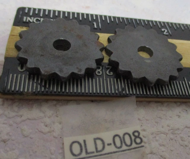 Pair of Vintage Black Iron Spur Rowels with 16 Points Unused Condition