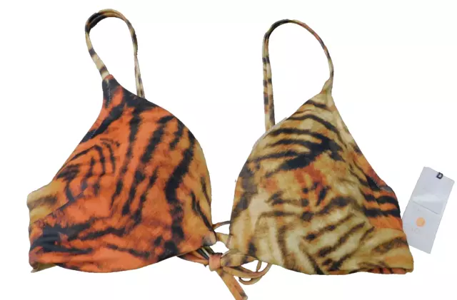 Shade & Shore Women's 34DD Tiger Print Underwire Bikini Swim Top NEW