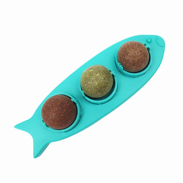 Cat Mint Ball Toys - Catnip Roller Treats Kitten Chewing Toys for Wall Mount