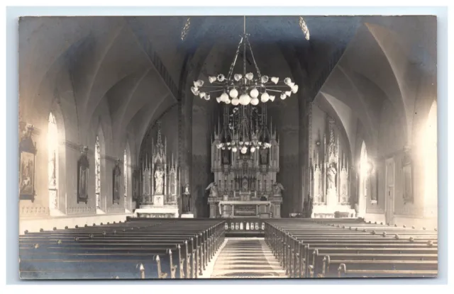 Postcard Interior of Church, Chicago, IL 1904-1918 RPPC H8