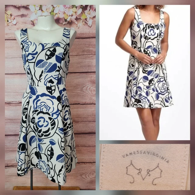 Anthropologie Vanessa Virginia Ink Set Bloom Dress Sleeveless Womens 6
