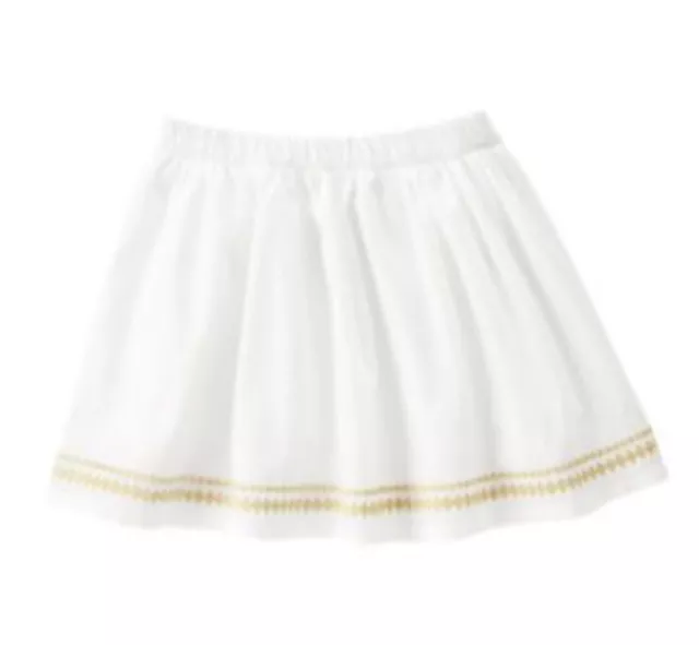 NWT Gymboree Girls PINEAPPLE SPARKLE White Embroidered Skirt  Size 4