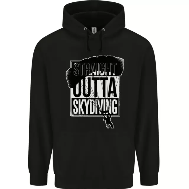 Straight Outta Skydiving Funny Freefall Mens 80% Cotton Hoodie