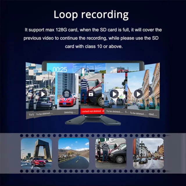 Monitor de 10,36" 1080P cámara DVR para peatones automóvil kit de alarma para camión 3
