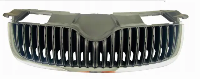 Kühlergitter Grill vorne  Kühlergrill für SKODA FABIA 2007-2010 CHROM SCHWARZ