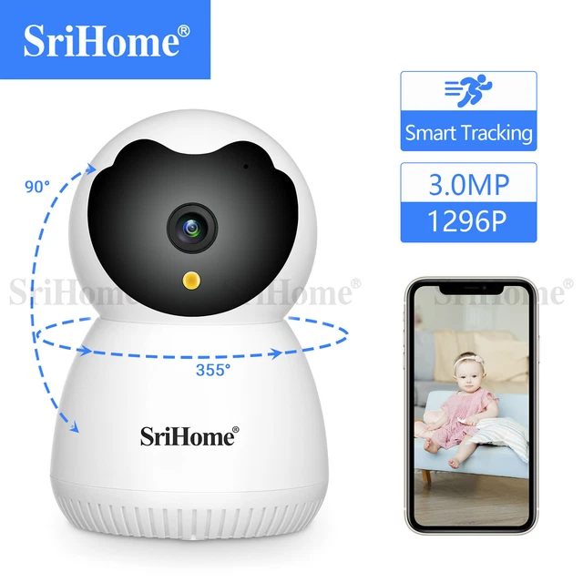 SriHome Überwachungskamera 1296P Wireless Baby Haustier Monitor Nachtsicht Innen