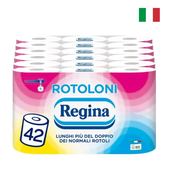 Rotoloni Regina - 42 Rotoli Maxi 100% Italiana Di Qualità, 2 Veli, Più Lunghi