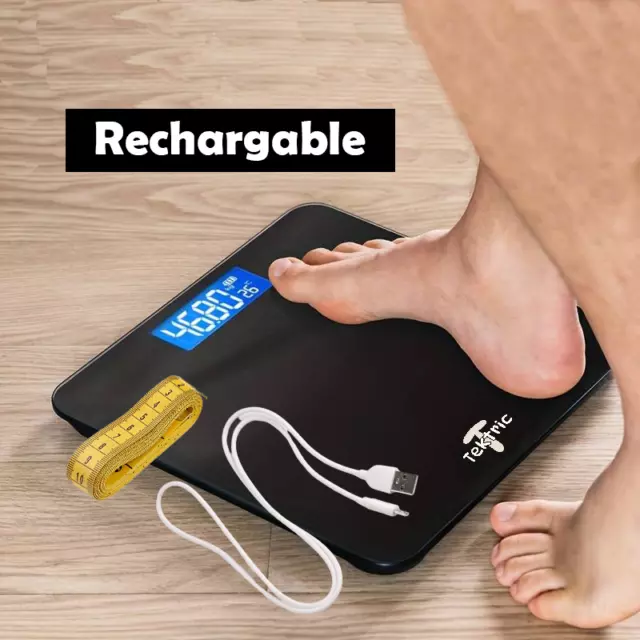 Weighing Scales - Bathroom Scales Digital for Body Weight 180KG Electronic Glass