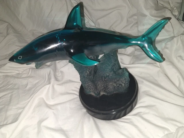 Signed Wyland Blue Lucite Great White Shark Sculpture rare HTF Signed Wyland Blue Lucite Great White Shark Sculpture rare HTF