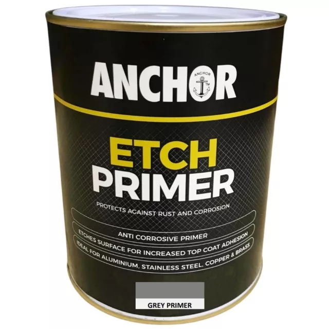 Anchor Etch Metal Primer GREY 1L For Aluminium Stainless Steel Copper Brass