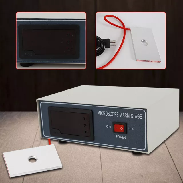 Placa calentadora de deslizamiento de etapa de control de temperatura microscopio, herramienta de calentamiento de laboratorio