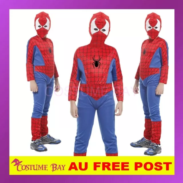 Fancy Kids Boys Superhero Batman Spiderman Superboy Halloween Book Week Costume