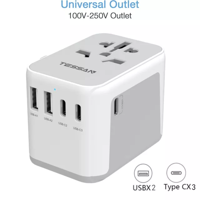 International Travel Power Plug Adapter USB Wall Charger for Hotel Cruise Ship