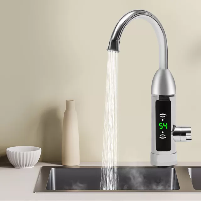 Calentador continuo eléctrico LED grifo instantáneo cálido cocina grifería 360° 3000W