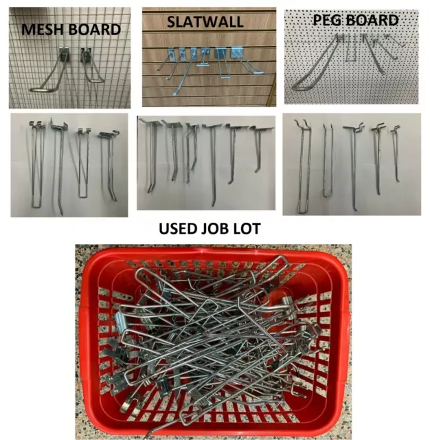 Shop Fitting Display Hooks Slatwall Grid Wall Mesh Peg Board Panel Prong  Joblot