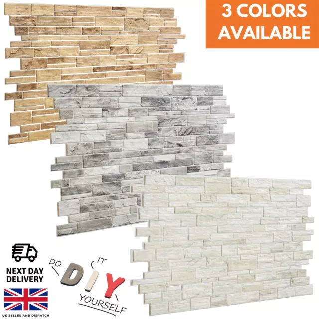 Stone Slate Effect PVC Plastic Wall Covering Panels Decorative Cladding Tiles