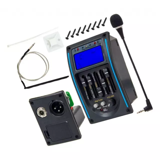 Égaliseur EQ Guitare Acoustique 5 Bandes Micro Piezo Préampli Tuner &