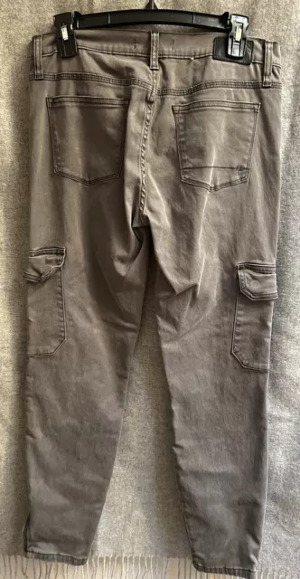HENRY & BELLE Ideal Skinny Zip Ankle Jeans Cargo Pocket Pewter Gray Size 29 2