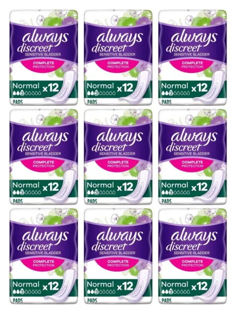 Always discreet incontinence pads Normal pack of 12