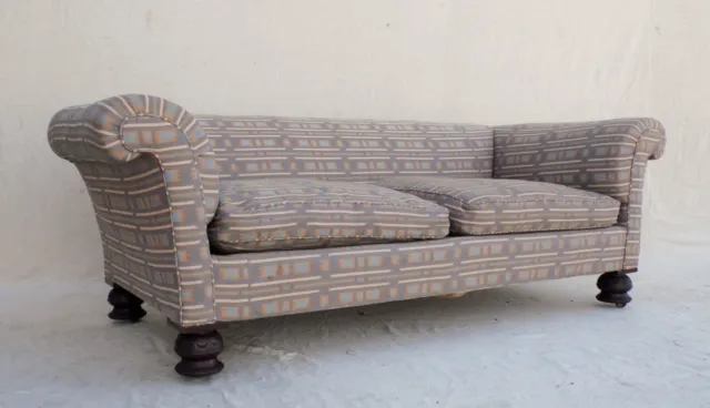 COMFORTABLE VICTORIAN CHESTERFIELD HOWARD STYLE SOFA c1890