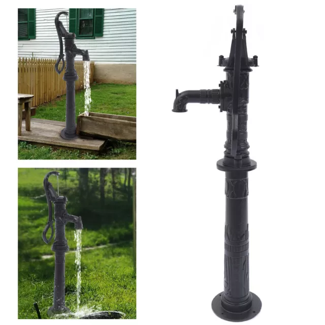 Cast Iron Water Well Hand Pump 26 feet Black Rustic Garden Farmhouse Antique