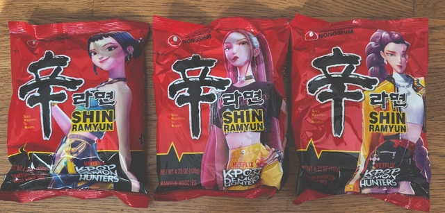 KPOP DEMON HUNTERS Nongshim Ramyun Ramen Huntrix 3 pack - Rumi Zoey ...