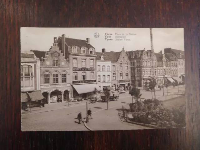 Carte Postale Ancienne Animee Ypres Belgique Place De La Station