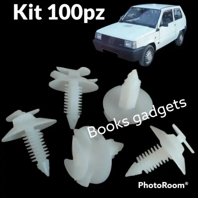 Kit 100pz per Fiat Panda Super Bottoni Clip Mollette Fissaggio Porta-Pannello