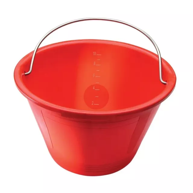 Secchio Ovale Rosso in plastica lt.14 con strizzatore mop - Rollprogres