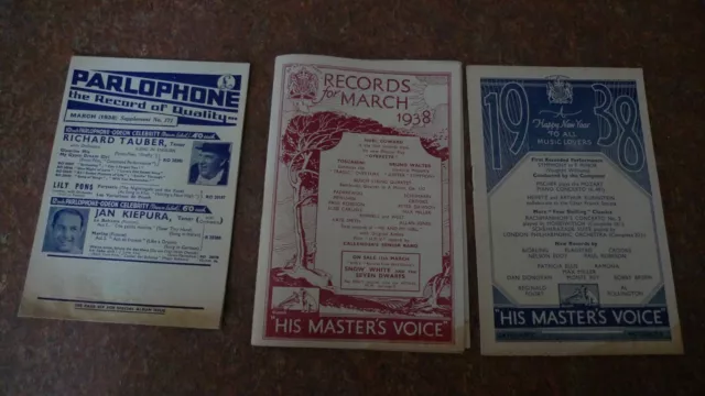 Catálogos antiguos de 78 rpm 1938 His Masters Voice Parlophone