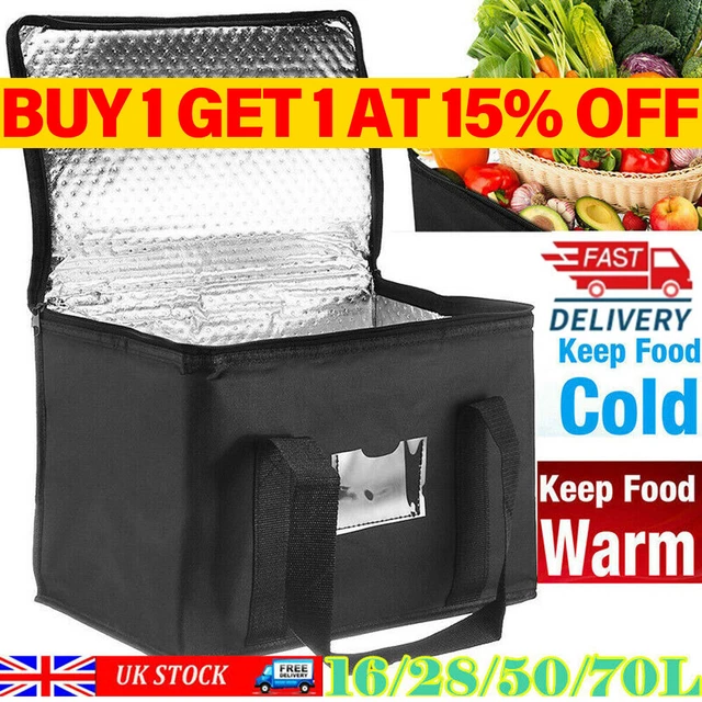 UK LARGE FOOD Delivery Insulated Bags Pizza Takeaway Thermal Warm/Cold