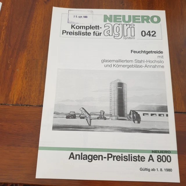 NEUERO AGRI Preisliste 42 Feuchtgetreide Schlepper Traktor Prospekt Programm