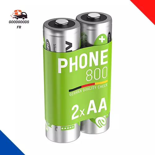 AUCHAN Lot de 4 piles premium AA/HR6 rechargeables 1.2v 2500mah
