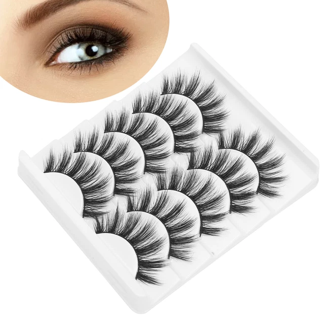 (004)5 Pairs False Eyelashes Long False Lashes Curly False Eyelashes For Women