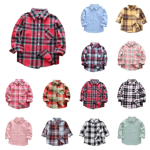Vendita calda camicie bambini camicia flanella accessori bambino cotone camicie