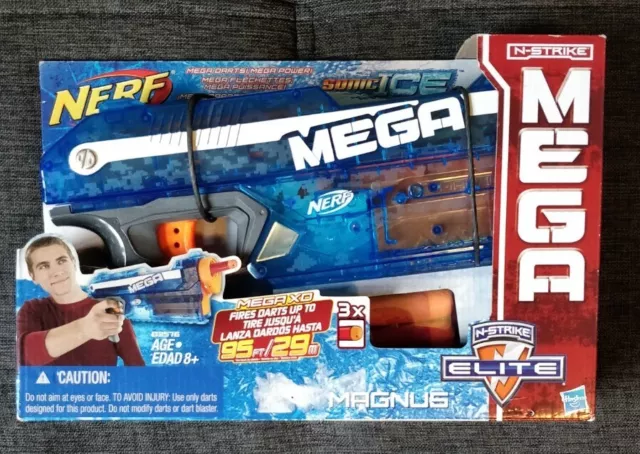 Nerf N-Strike Elite Mega XD Sonic Ice Magnus Blue Blaster Dart Gun New Unopened