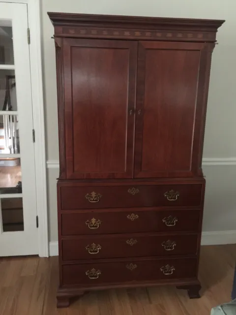 Baker Mahogany Chippendale Armoire entertainment cabinet