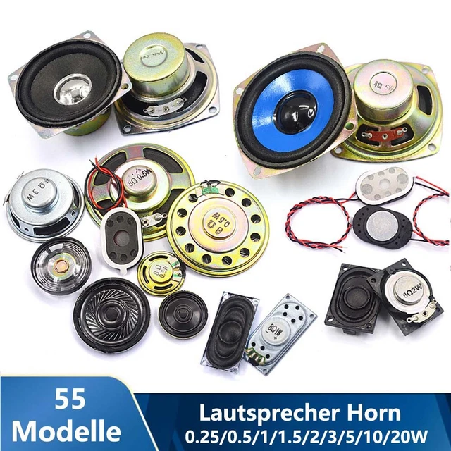 0.25W-20W 4/8 Ohm Audio magnetische Typ Lautsprecher Horn DIY Zubehör 55 Typen