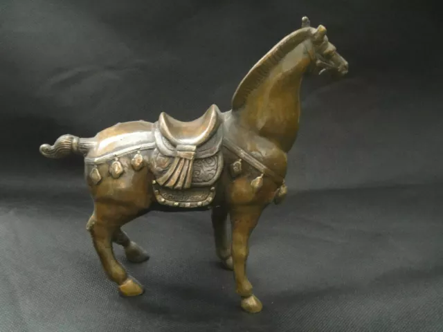Collectible China Decorate Old Handwork Copper Carved Horse Big Statue