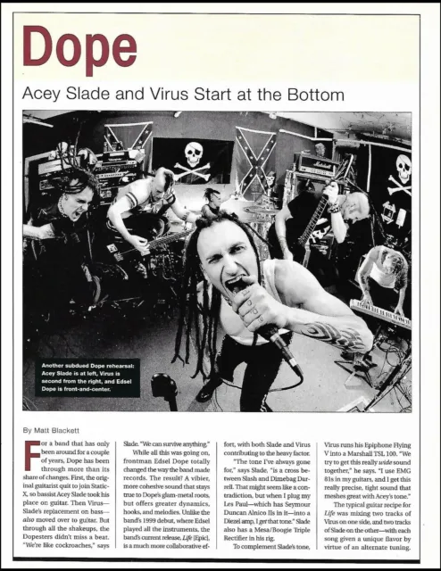 DOPE BAND ACEY Slade, Virus & Edsel Dope 2002 pin-up photo / article $4 ...