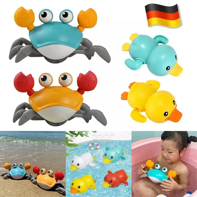 BADEWANNENSPIELZEUG Baby Cartoon Crab / Ente Wasser Badespielzeug Geschenk Neu