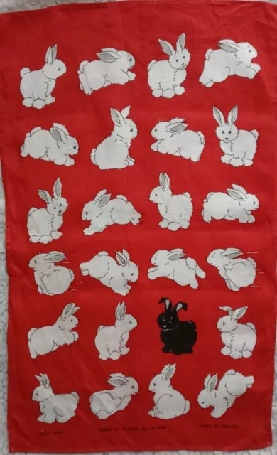 Hoppies By Ulster Weavers Irish Linen Tea Towel Easter Spring bunnies