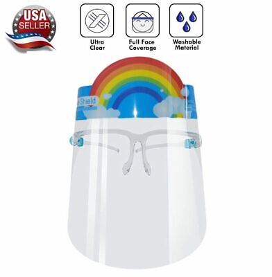 Kids Face Shield Visor Protection Glasses Anti Fog Reusable Rainbow 1 Pack