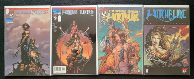 Lot of 4 Top Cow/Marvel Comics - Witchblade / Elektra-Witchblade / Wolverine-