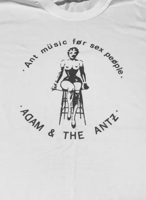 Adam And The Ants (Antz) - Ant Music For Sex People - White T-Shirt *SALE £9.99!