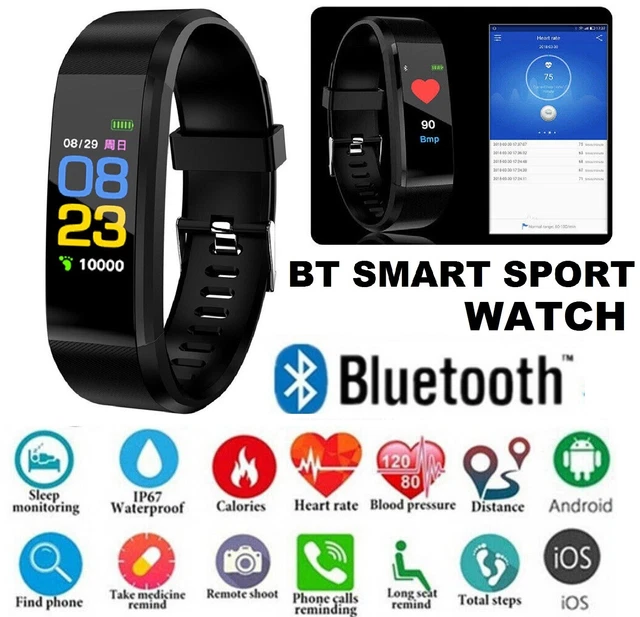 Bluetooth Smart Bracelet Heart Rate Sleep Monitor Sport Watch Fitness Tracker AU