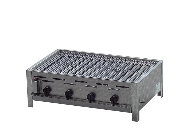 4 flammiger Gasgrill Edelstahl mit zerlegbaren Edelstahlrost, 81 x 53 x 27 cm