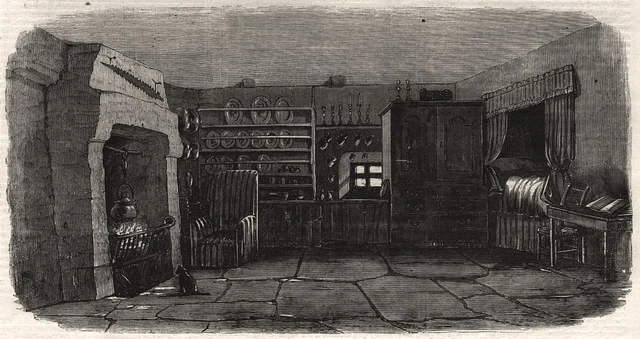 The Burns Centenary. The room in which Burns was born. Scotland, old print, 1859