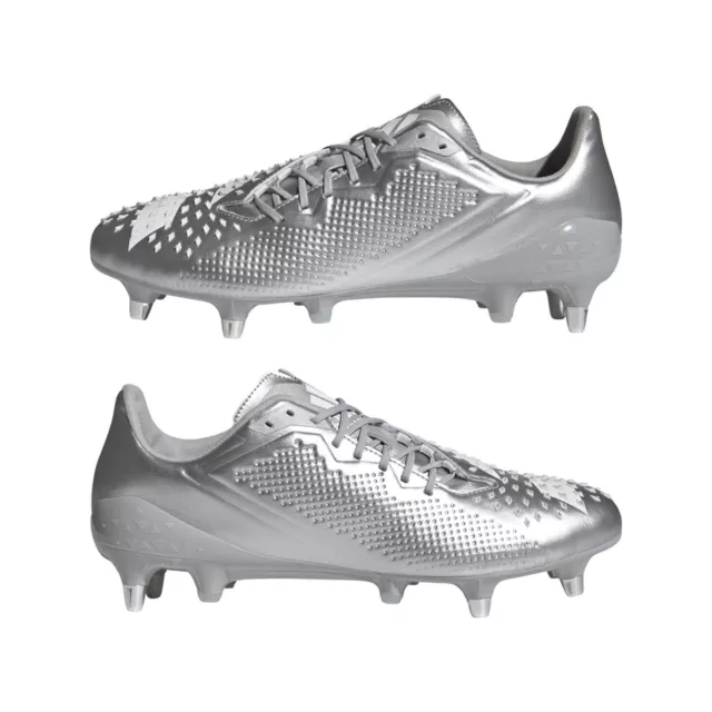 Adidas Unisex Predator Malice (SG) Rugby Boots / Silver White / RRP £180 3