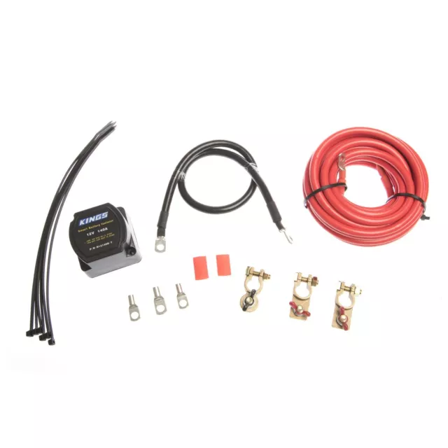 Adventure Kings 12V Dual Battery System 140A Smart Isolator Heavy Duty Cables